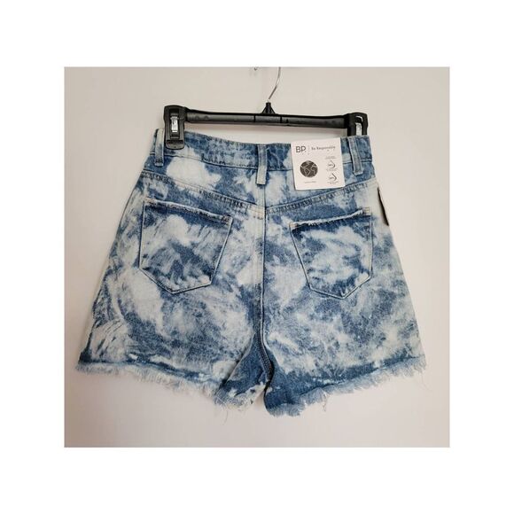 BP shorts Womens 26 Denim Jean Blue Bleached Washed Distressed Raw Cutoff New - Picture 2 of 7